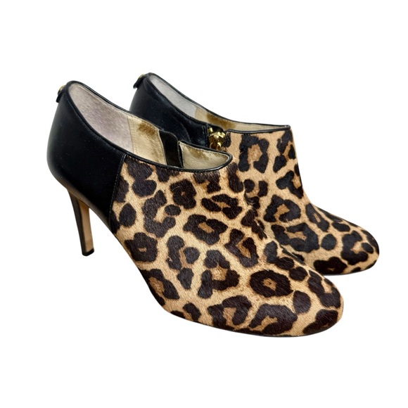 Michael Kors Black and Leopard Heeled Boots Size 7 Women’s - Picture 16 of 16
